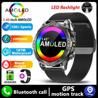 1 ATM Waterproof Smart Sport Watch Men With 450MAh Battery Health Monitoring Bluetooth Call Outdoor Compass Military Smart Watch