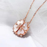 CARLIDANA Luxury Lucky Four Leaf Clover Necklace Love Heart Shell Pendant Choker Necklace for Women Stainless Steel Jewelry Gift