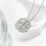 CARLIDANA Luxury Lucky Four Leaf Clover Necklace Love Heart Shell Pendant Choker Necklace for Women Stainless Steel Jewelry Gift