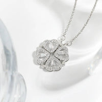 CARLIDANA Luxury Lucky Four Leaf Clover Necklace Love Heart Shell Pendant Choker Necklace for Women Stainless Steel Jewelry Gift