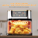 1400W 8L Air Fryer Stainless Steel Visible wide Capacity Electric Oven Touch glass Multifunctional Electric Fryer