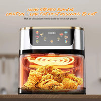 1400W 8L Air Fryer Stainless Steel Visible wide Capacity Electric Oven Touch glass Multifunctional Electric Fryer
