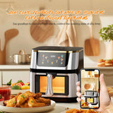1400W 8L Air Fryer Stainless Steel Visible wide Capacity Electric Oven Touch glass Multifunctional Electric Fryer
