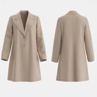 Mia Muse Women's Coats Autumn Winter French Apricot Plain Single Breasted Long Sleeve Lapel Loose Maxi Casual Coats