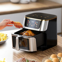 1400W 8L Air Fryer Stainless Steel Visible wide Capacity Electric Oven Touch glass Multifunctional Electric Fryer