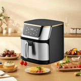 1400W 8L Air Fryer Stainless Steel Visible wide Capacity Electric Oven Touch glass Multifunctional Electric Fryer