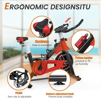 Home fitness Exercise Bike Indoor Cycling Bike with LCD Monitor Exercise Bike 120kg Home Fitness Bike Silent Stationary Bicycles