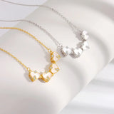 CARLIDANA Luxury Lucky Four Leaf Clover Necklace Love Heart Shell Pendant Choker Necklace for Women Stainless Steel Jewelry Gift