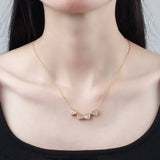 CARLIDANA Luxury Lucky Four Leaf Clover Necklace Love Heart Shell Pendant Choker Necklace for Women Stainless Steel Jewelry Gift