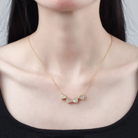 CARLIDANA Luxury Lucky Four Leaf Clover Necklace Love Heart Shell Pendant Choker Necklace for Women Stainless Steel Jewelry Gift