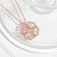 CARLIDANA Luxury Lucky Four Leaf Clover Necklace Love Heart Shell Pendant Choker Necklace for Women Stainless Steel Jewelry Gift