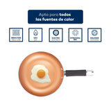 San Ignacio Optimum Copper 20/24/28cm (2 with Lid) Pressed Aluminum-Non-Stick-Induction Fit Set of 3 Pans