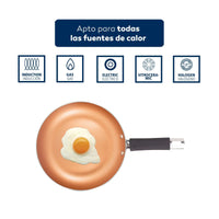 San Ignacio Optimum Copper 20/24/28cm (2 with Lid) Pressed Aluminum-Non-Stick-Induction Fit Set of 3 Pans