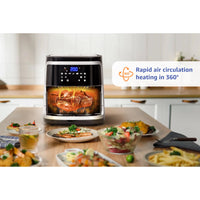 AIGOSTAR 7L 1900W Intelligent Oil Free Air Fryer Wifi connection. LED touch screen, 7 preset functions + keep warm and manual mode, BPA free