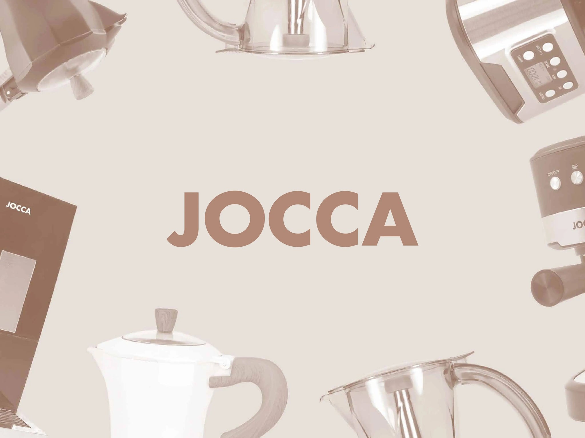 Italian Jocca coffee maker with an electric base that allows the coffee maker to rotate 360 °, a system that keeps the coffee always hot with protection against overheating, compact design, transparent jug and with a cold to