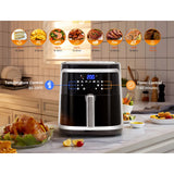 AIGOSTAR 7L 1900W Intelligent Oil Free Air Fryer Wifi connection. LED touch screen, 7 preset functions + keep warm and manual mode, BPA free