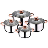 8 PCs SAN IGNACIO Altea induction kitchen battery in stainless steel with 3 set silicone kitchenware Daimiel