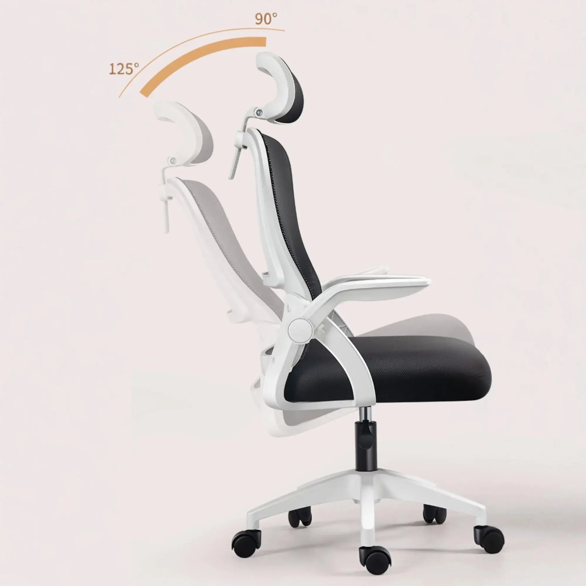 Office Chair, for Gaming, Ergonomic Desk with Headrest, Adjustable and with Lumbar Support Breathable Mesh Backrest 90 Folding Armrests °    360 Swivel °   (Sf168-001 6190 D1)
