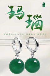 Elegant Geometric Crystal Chalcedony Earrings Smooth Comfortable Chalcedony Eardrop Chinoiserie Palace Jewelry Super Fairy Gift