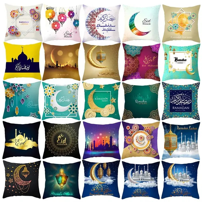 Eid Mubarak Cushion Cover Ramadan Decoration For Home 2025 Muslim Party Decor Islam Gifts Eid Al Adha Ramadan Kareem Pillow Case