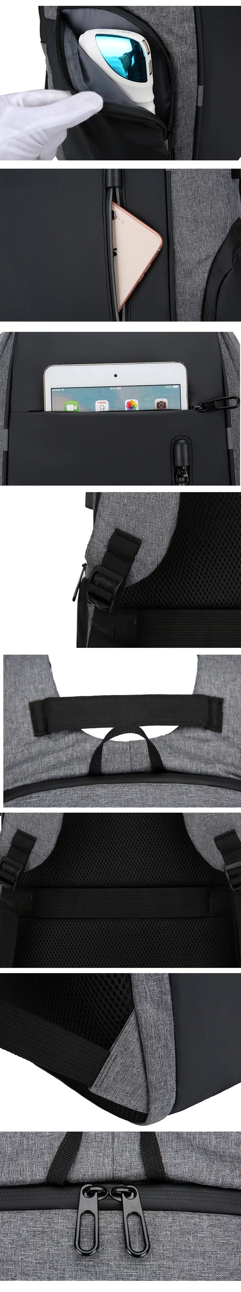 Backpack Men USB Charging Waterproof 15.6 Inch Laptop Casual Oxford Male Business Bag Mochila Computer Notebook Backpacks