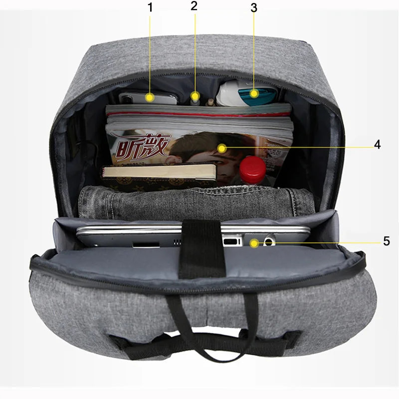 Backpack Men USB Charging Waterproof 15.6 Inch Laptop Casual Oxford Male Business Bag Mochila Computer Notebook Backpacks