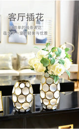 Modern light luxury vase living room flower arrangement European creative ceramic dried flower decoration simulation floral