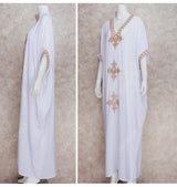 2023 Bohemian Printed V-neck Batwing Sleeve Long Loose Summer Dress For Women Clothes  Streetwear Moroccan Caftan Q831