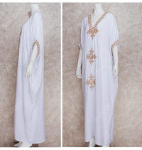 2023 Bohemian Printed V-neck Batwing Sleeve Long Loose Summer Dress For Women Clothes  Streetwear Moroccan Caftan Q831