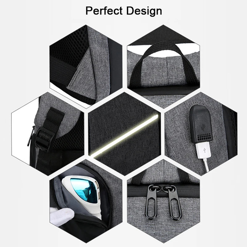 Backpack Men USB Charging Waterproof 15.6 Inch Laptop Casual Oxford Male Business Bag Mochila Computer Notebook Backpacks