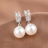 Huitan Modern Simulated Pearl Dangle Earrings 2021 Trend Fashion Earrings for Women Elegant Accessories High Quality Jewelry Hot