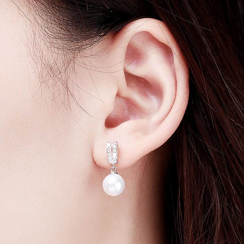 Huitan Modern Simulated Pearl Dangle Earrings 2021 Trend Fashion Earrings for Women Elegant Accessories High Quality Jewelry Hot