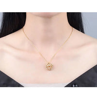 KOFSAC Luxurious Two In One Love Heart Four Leaf Clover Necklace 925 Silver Jewelry Zircon Lucky Grass Fashion Women Girl Gifts