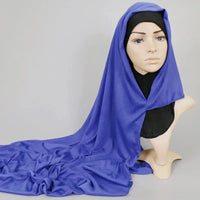 Muslim Jersey Hijab Scarf Women Double Loop Instant Hijab Scarf Femme Musulman Islamic Headscarf Cotton Shawl Wrap Bandana