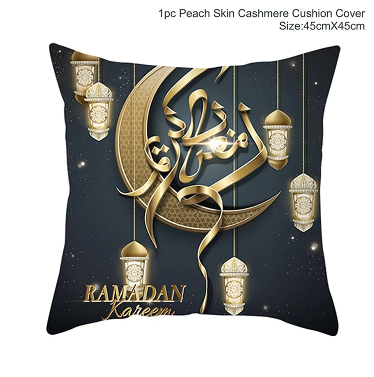 Eid Mubarak Cushion Cover Ramadan Decoration For Home 2025 Muslim Party Decor Islam Gifts Eid Al Adha Ramadan Kareem Pillow Case
