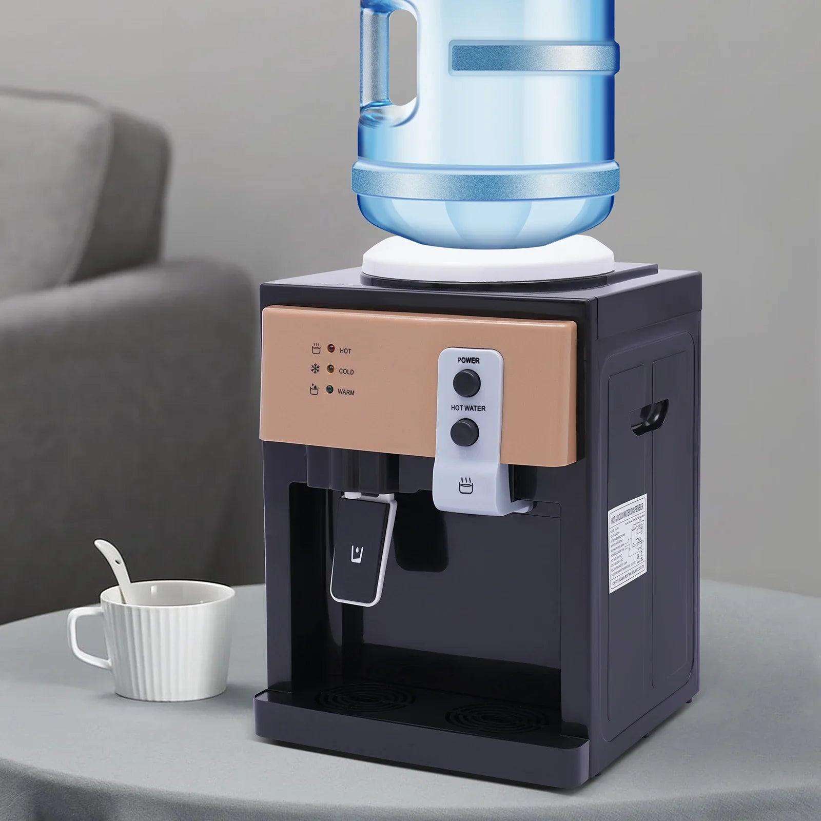 Electric Water Dispenser Desktop Drinking Fountain Cold & Hot Warm Water Cooler Heater Home Office Hostel Coffee Tea Bar Helper