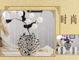 Modern simplicity Ceramic Vase Hand Inlaid Drill plating White/silver  Arrangement Flower Art Vases wedding home decoration