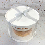 4/6inch Round Cake Box multicolor Transparent Cylindrical Pattern Gifts Rose Bear Packaging Case Baking Birthday Party Decor