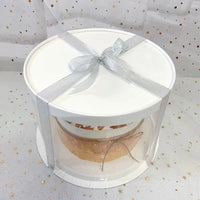 4/6inch Round Cake Box multicolor Transparent Cylindrical Pattern Gifts Rose Bear Packaging Case Baking Birthday Party Decor