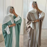 Modest Open Abaya Kimono Kaftan Dubai Islam Muslim Dress Abayas Caftan Marocain Qatar Oman Turkey Clothing For Women Robe Femme