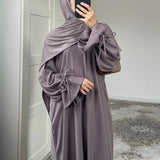 Ramadan Eid Plain Black Abaya Dubai Women drawstring Islam Muslim Maxi Kaftan Dress Kebaya Caftan Marocain Robe Femme Musulmane
