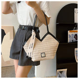 Ladies Beach Bag Vintage Handmade Woven Shoulder Handbag Large Capacity Rattan Bags Summer Vacation Casual Handbags Bolso Mujer