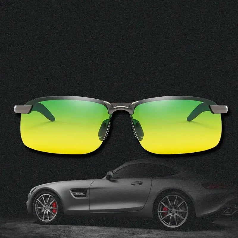 Polarized Sunglasses Men's Day and Night Driving Sun Glasses Vintage Polaroid Sun Glasses Male Windproof Goggle