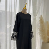 2024 New Embroidery Sleeve Dubai Abaya Middle East Türkiye Elegant Dress Party Gown Eid Ramadan Islam Women Muslim Clothing