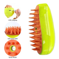Cat Steam Brush Dog Massage Comb with Electric Water Spray Soft Silicone Pet Grooming Brush for Removing Tangled and Loose Hair