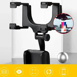 360° Car Rearview Mirror Mobile Phone Holder for Car Mount Smartphone GPS Holder Support Rotating Adjustable Telescopic Phone