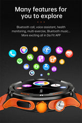 EIGIIS Smart Watch 3ATM Waterproof 1.53" KT76 Men Sport With Compass And LED Flashlight Heart Rate Sleep Analysis Bluetooth Call