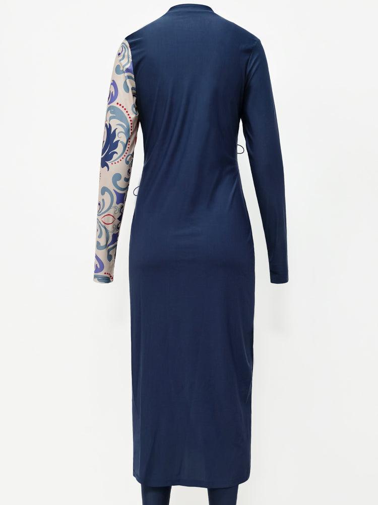 Summer Muslim Women 3 Piece Swimwear Set Hijab Swimsuit Maxi Dress Full Cover Up Islam Summer Abaya Dubai Modest Swimwear 2025