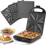 Taylor swoden - Bruno 3 en 1 sandwichera, gofrera, Prensa Panini, 1200W, tiene capacidad para 4 sándwiches, placas desmontables
