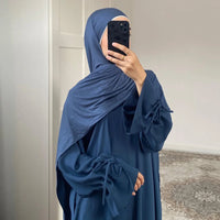 Ramadan Eid Plain Black Abaya Dubai Women drawstring Islam Muslim Maxi Kaftan Dress Kebaya Caftan Marocain Robe Femme Musulmane